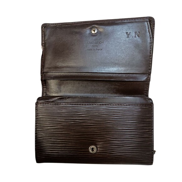Louis Vuitton Epi Tressor Wallet Brown Leather Authentic Approx 6 x 4 Inches - Picture 5 of 15